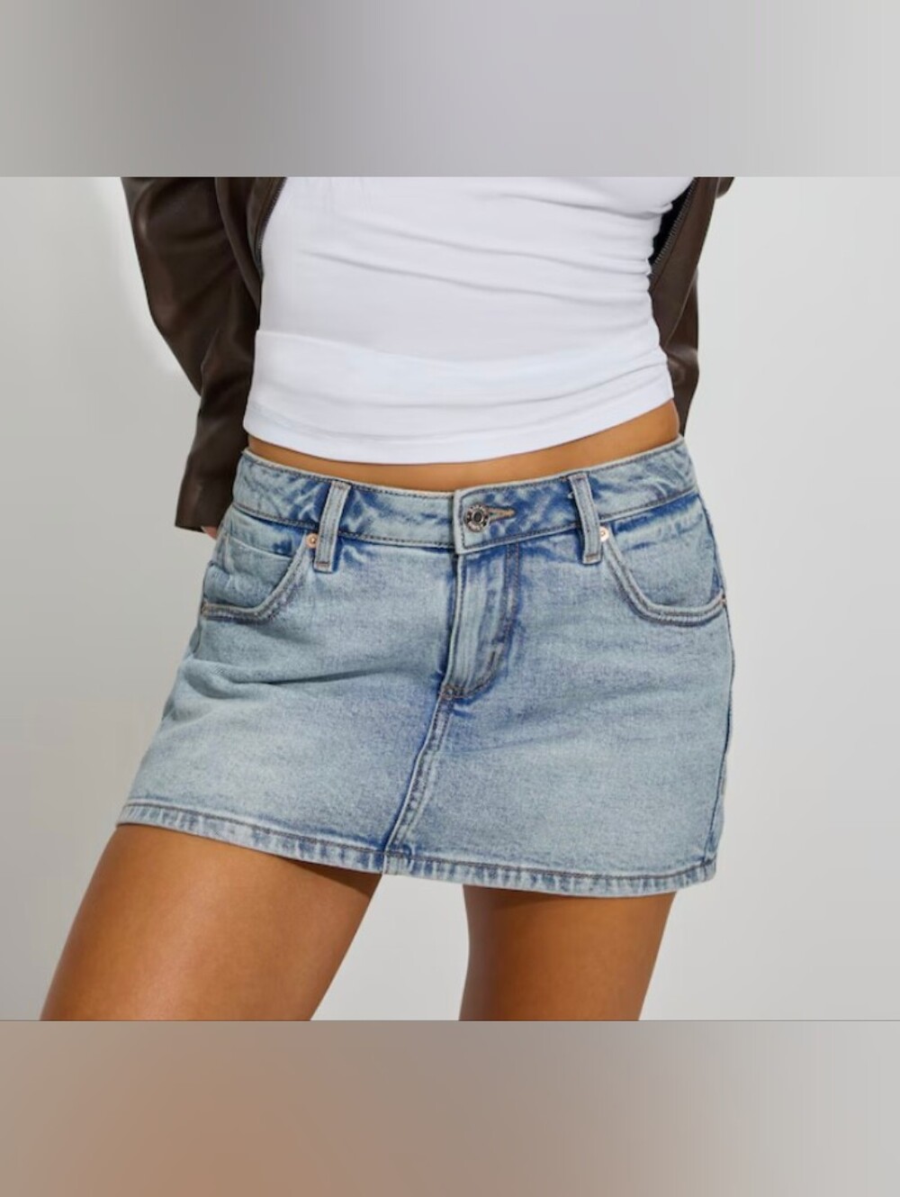 Garage Light Blue Denim Mini Skirt - Casual Women's Skirt